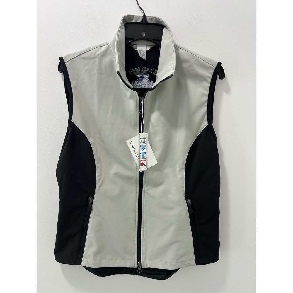 North End NWT Softshell Vest Silver Black Water Resistant Windsmart 78050 Medium